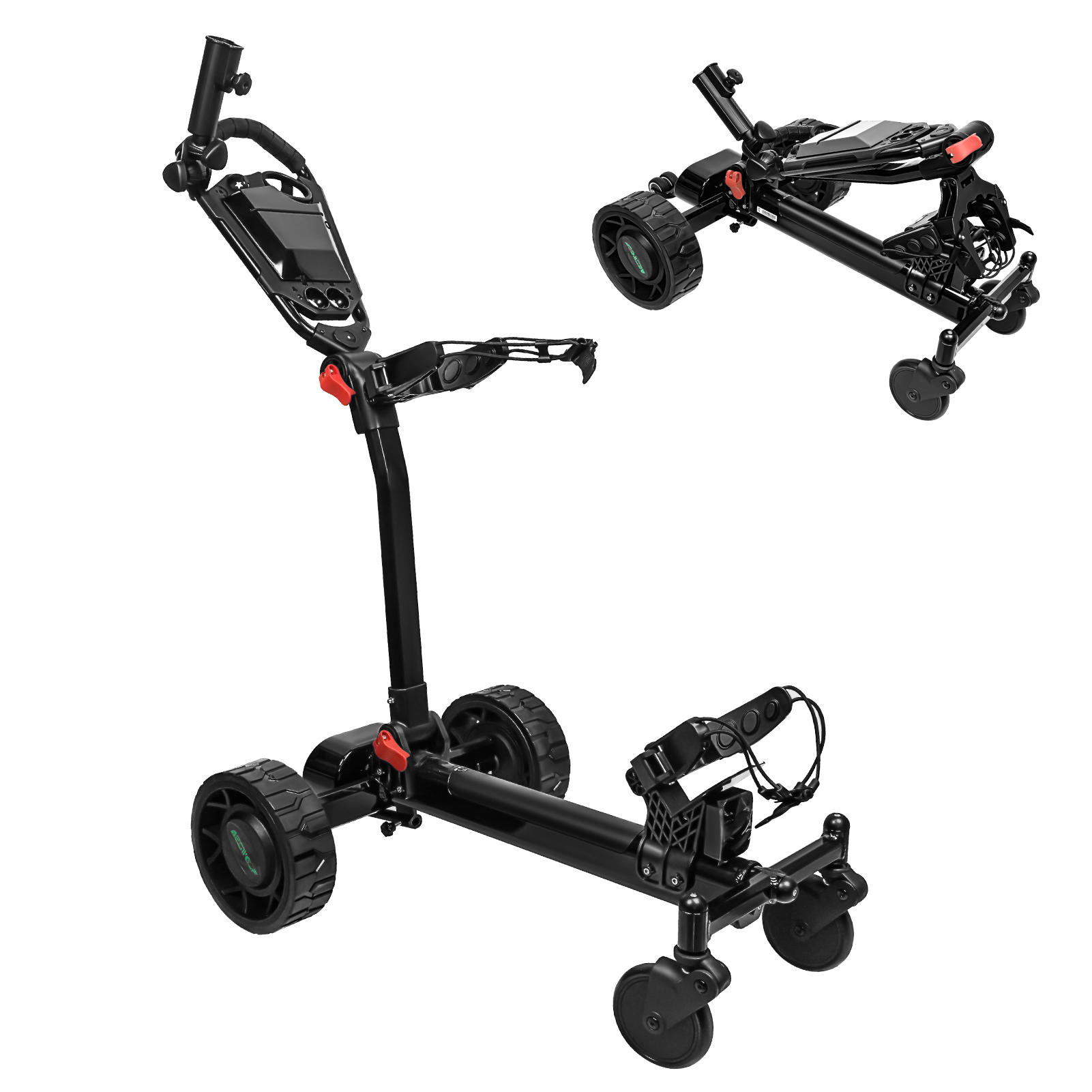 Folded View  Eswing Electric Golf Push Cart | Golf caddy with remote and follow me