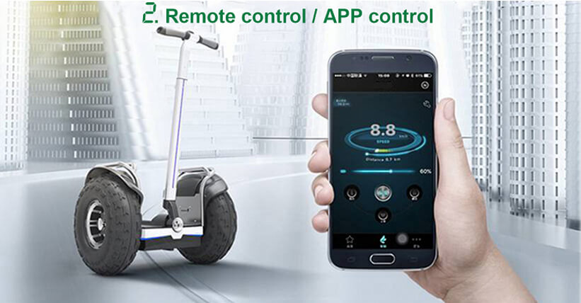 App and remote controlled scooter