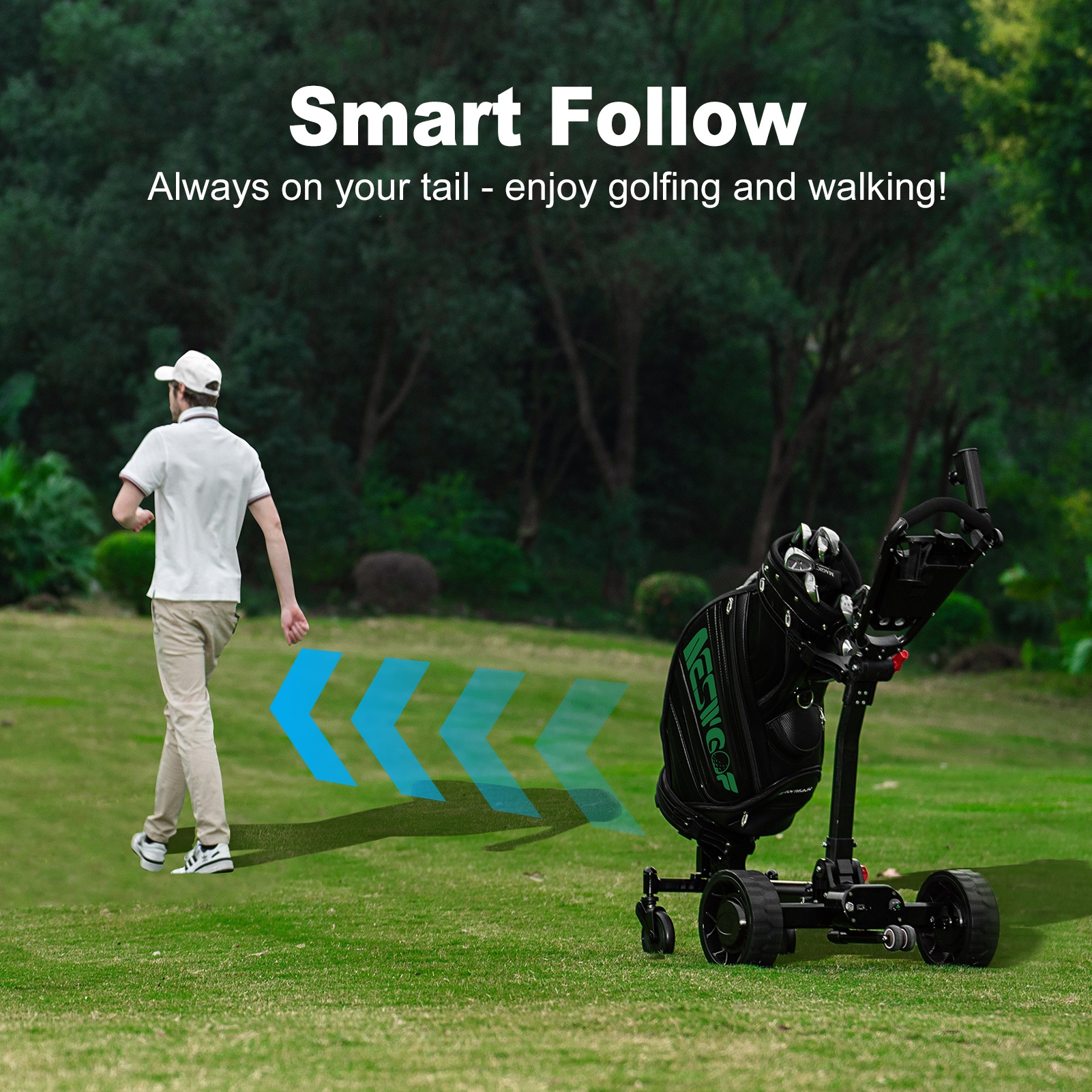 Golf trolley with remote control