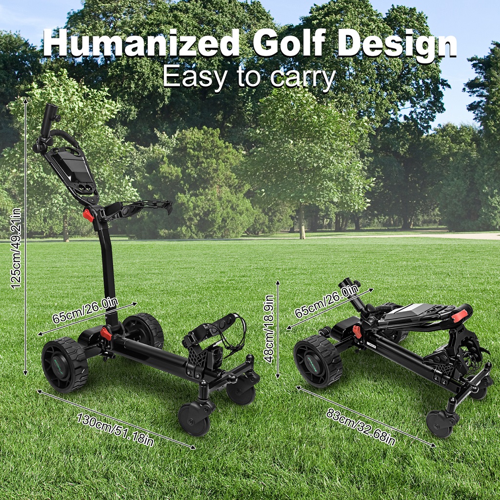Compact lightweight golf trolley