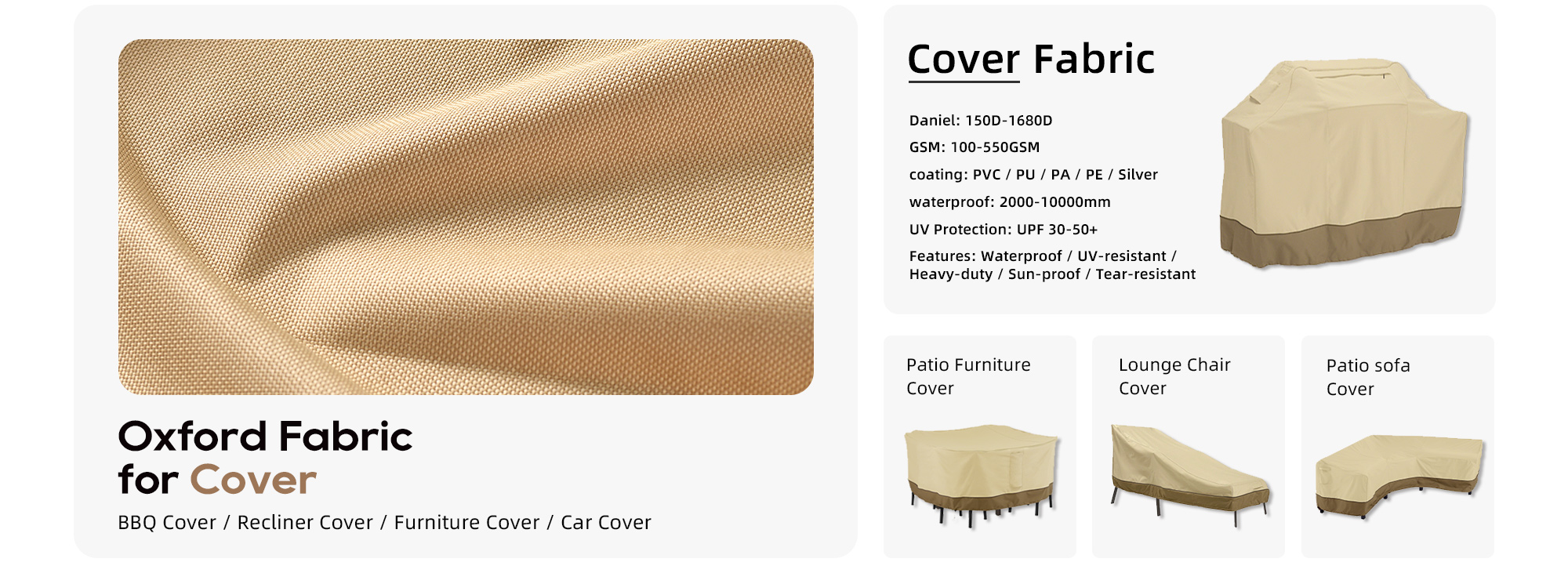 HongdaTEX Oxford Fabric for Outdoor Covers Specifications