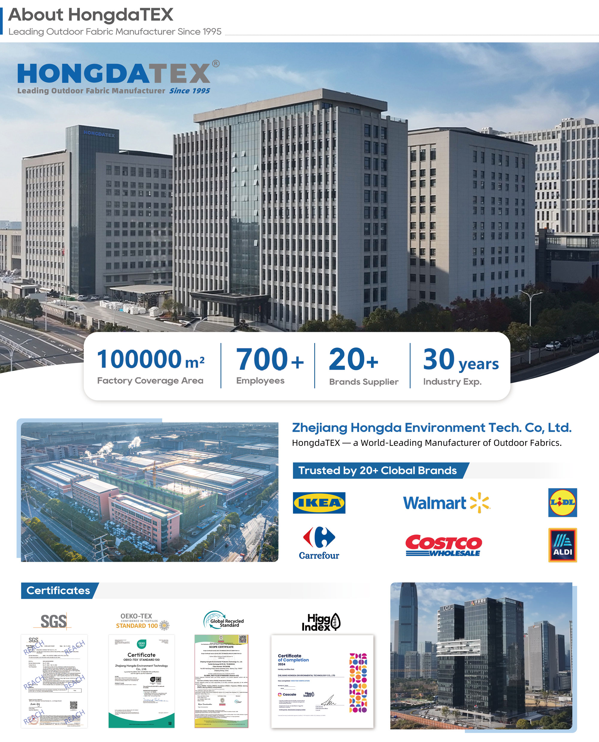 HongdaTex, founded since 1995 and acclaimed as the World's Largest Oxford Cloth Supplier, serves as trusted Custom Waterproof Oxford Fabric Suppliers, a professional Premium Polyester Oxford Fabric Manufacturer, and a reliable PVC coated outdoor cloth company, while also partnering with quality Recycled Polyester Material suppliers to cover diverse fabric needs.