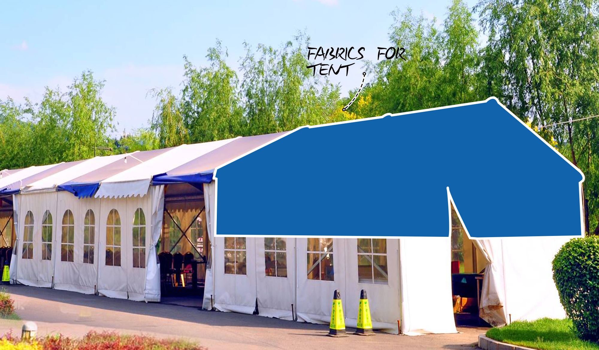 White 600D PVC Polyester Oxford Fabric for Tent-HongdaTEX