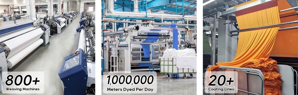 HongdaTex outdoor fabric manufacturing factory—800+ weaving machines, 1,000,000 meters dyed daily, 20+ coating lines. As a 1995 - founded premium polyester Oxford fabric manufacturer, we supply custom waterproof Oxford, PVC - coated, recycled materials. Oxford fabric with PVC coating available.