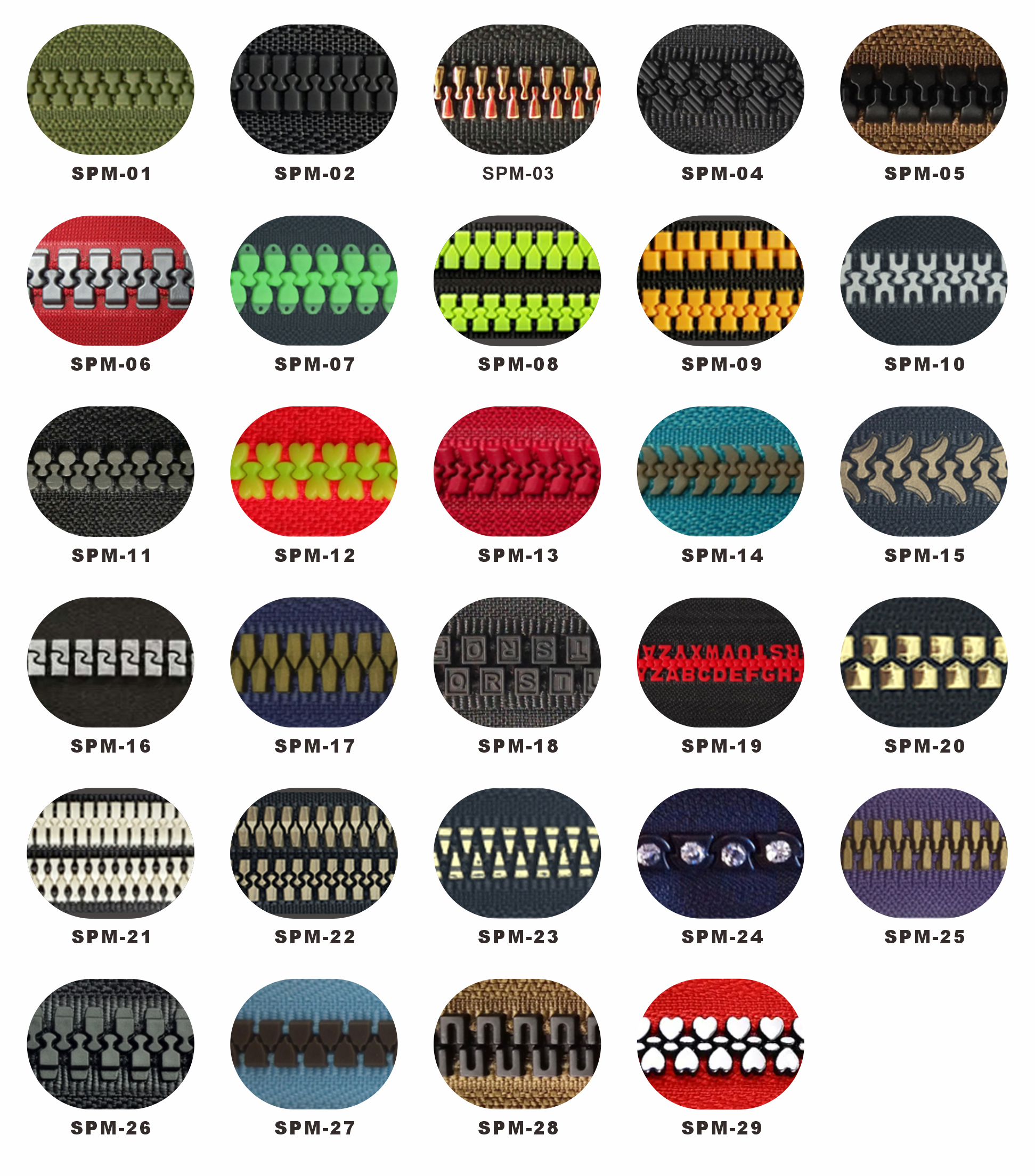 Plastic zipper teeth custom