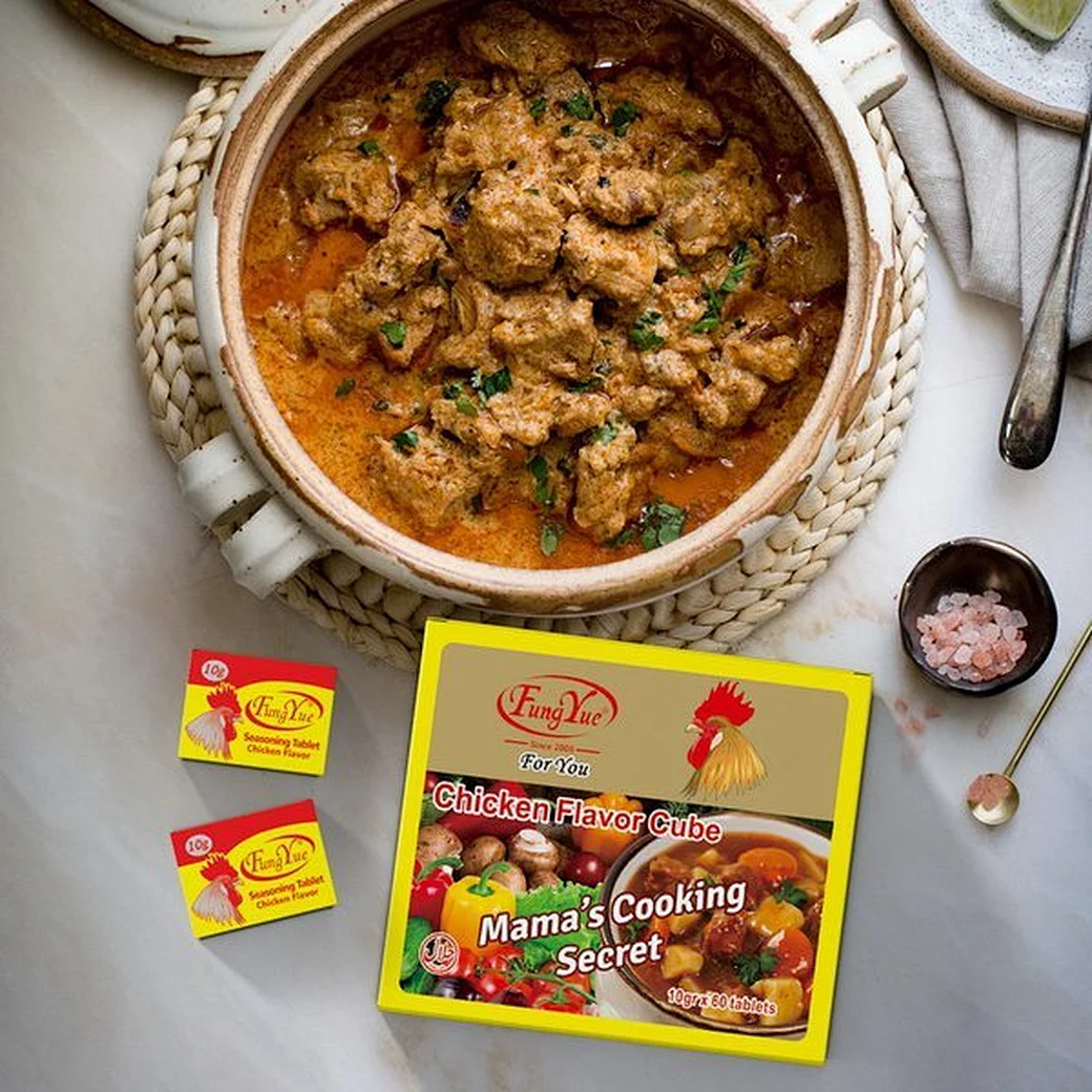 Cubes et comprimés d’assaisonnement saveur poulet