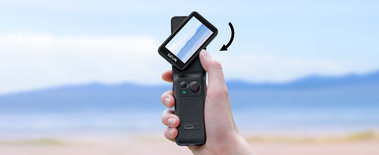 Demonstration of the Rotatable Screen Function in SJCAM C400 Action Camera