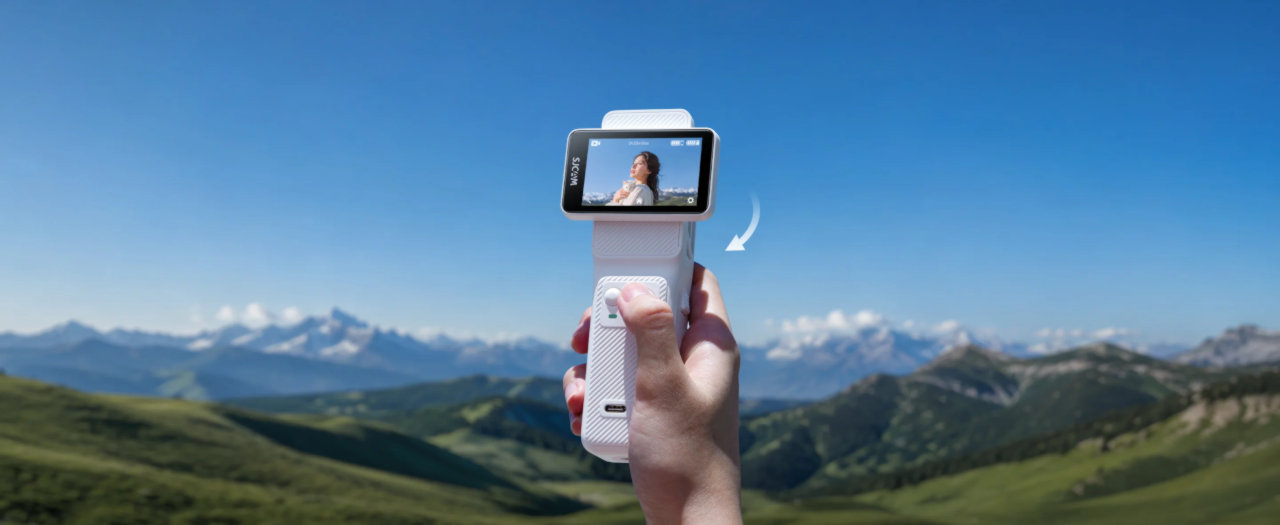 Demonstration of the Rotatable Screen Function in SJCAM C400 Pro Action Camera