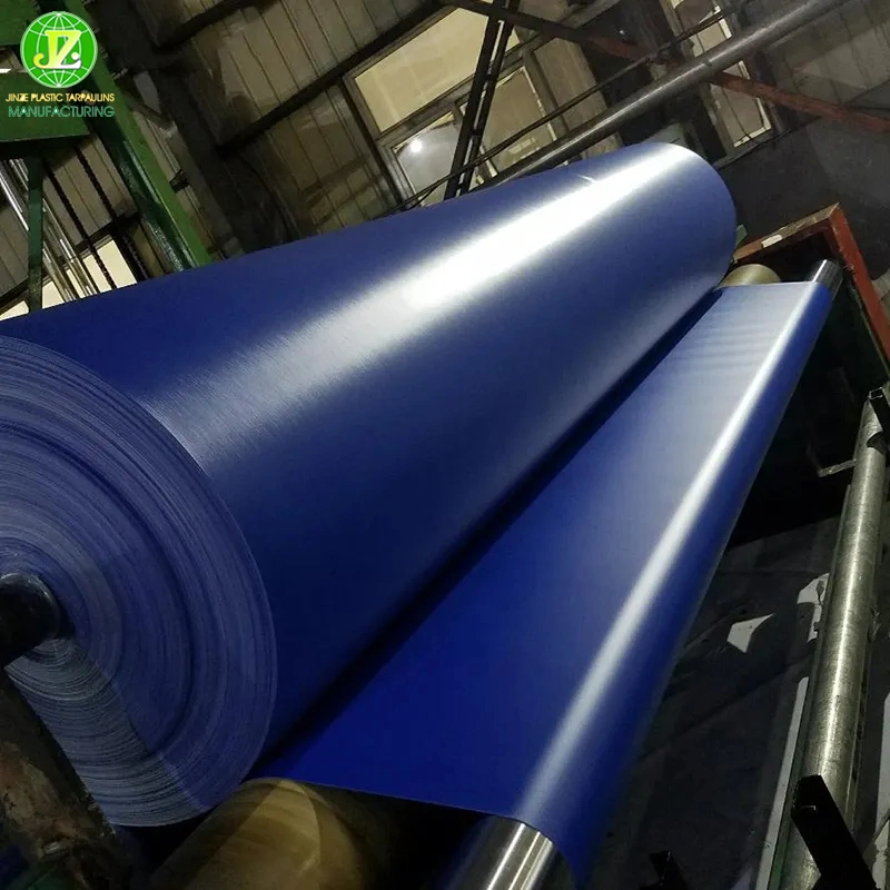 blue pvc coated tarpaulin roll